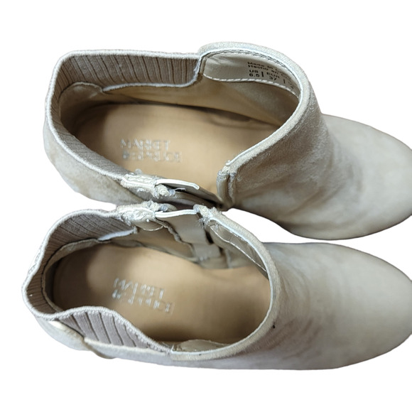 Market & Spruce Tan Faux Suede Chunky Ankle Boots Size 8.5 Neutral Minimalist - Picture 6 of 10